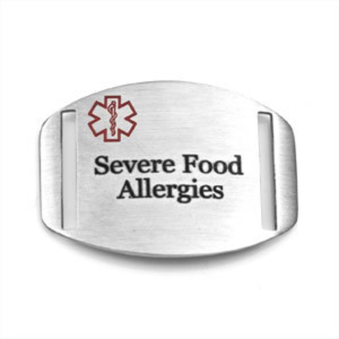 Stainless Steel Medical Alert Plaque - Severe Food Allergies image 0